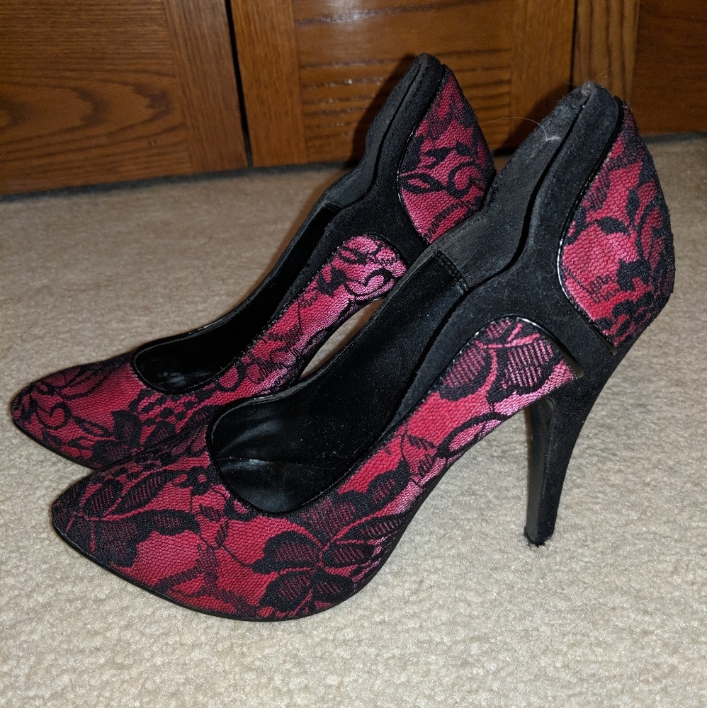 Pink Lace Pumps, Never Worn